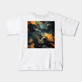 Stylized Liquid Stone Surface Kids T-Shirt